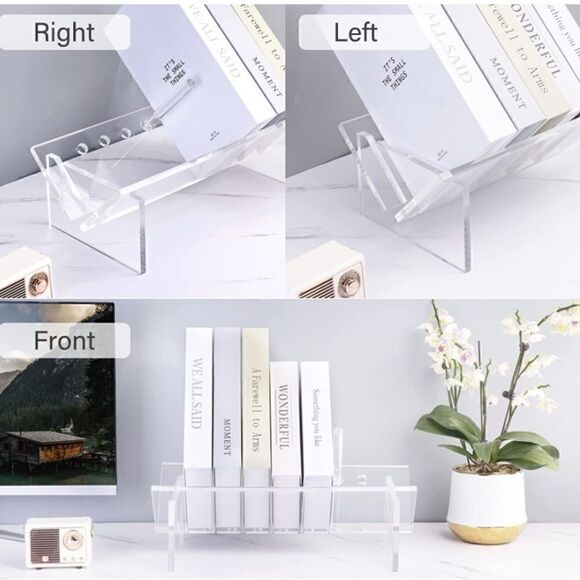Acrylic Clear Desktop Bookcase, Book Storage Organizer Bookshelves Desk - Picture 2 of 2